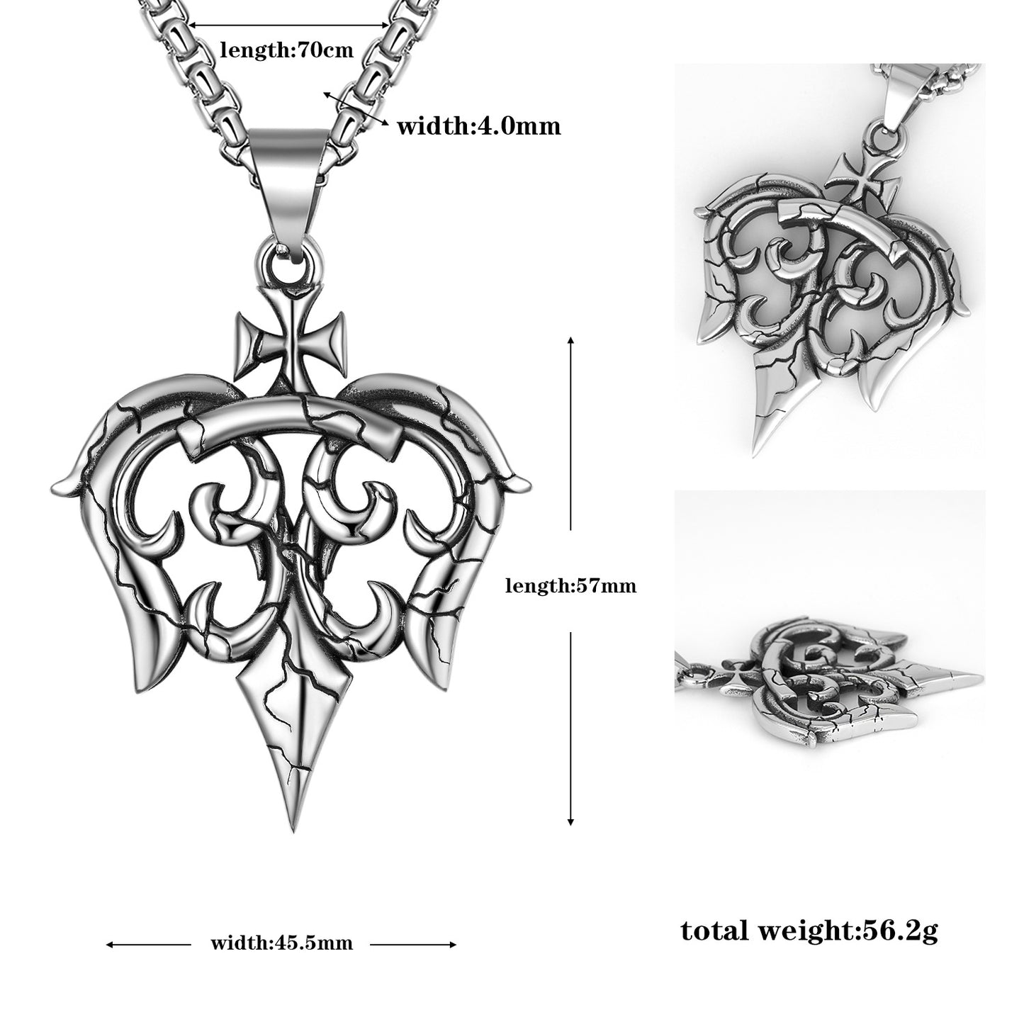 Steel Necklace – Vintage Military Flower Cross Retro Pendant For Men And Women – Planderful