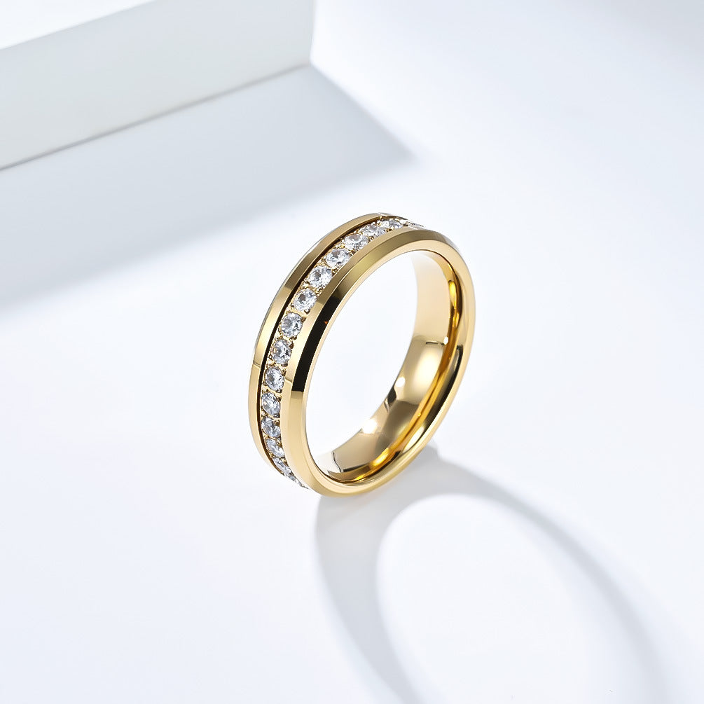 Planderful Everyday Genie Tungsten Zircon Ring For Couples Unisex Luxury Jewelry