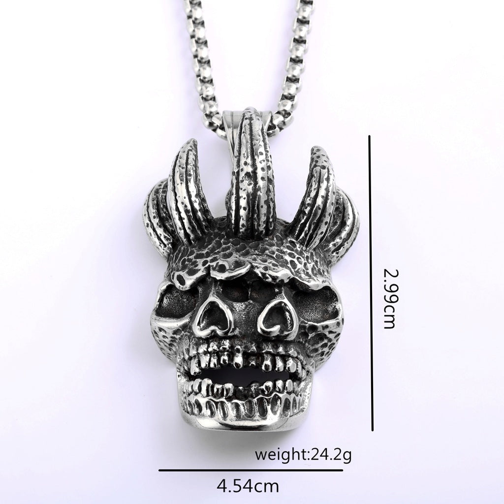 Punk Mask Stainless Steel Pendant Necklace