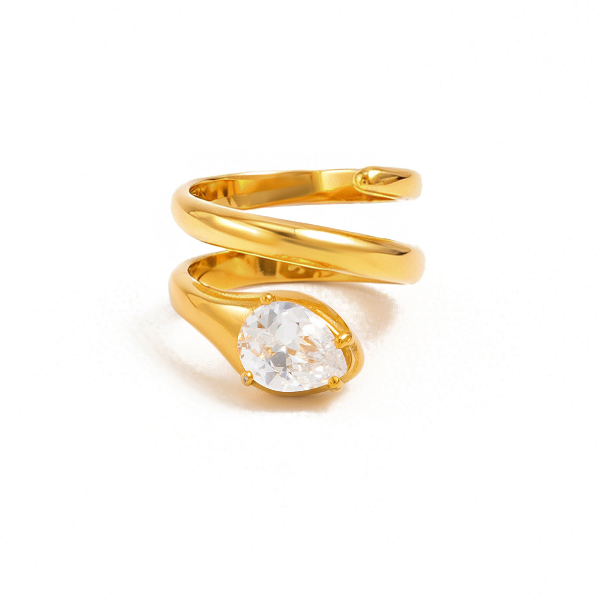 Planderful Vienna Verve Old Money Style Zircon Stainless Steel Ring For Fashion Forward Professionals Statement