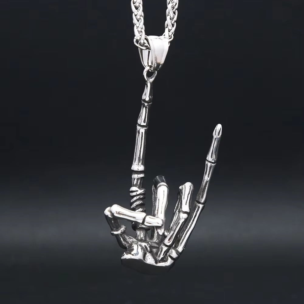 Gothic Skull Stainless Steel Men's Pendant Necklace
