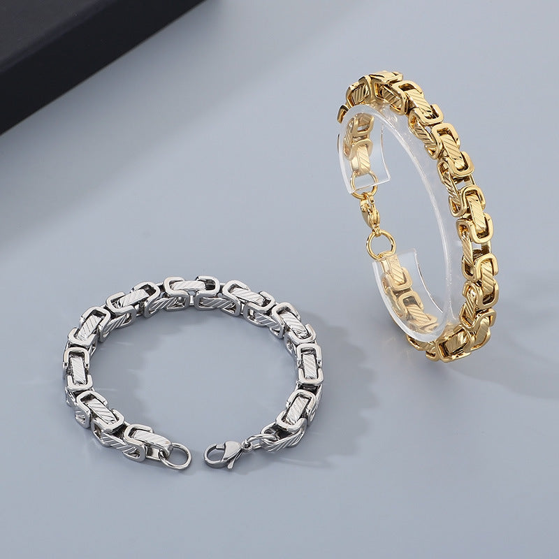 Planderful Byzantine Emperor Chain Mens Titanium Bracelet