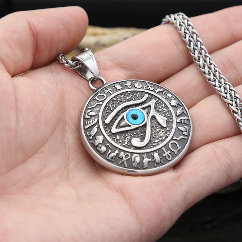 Titanium Steel Eye of Horus Necklace for Men Fashion