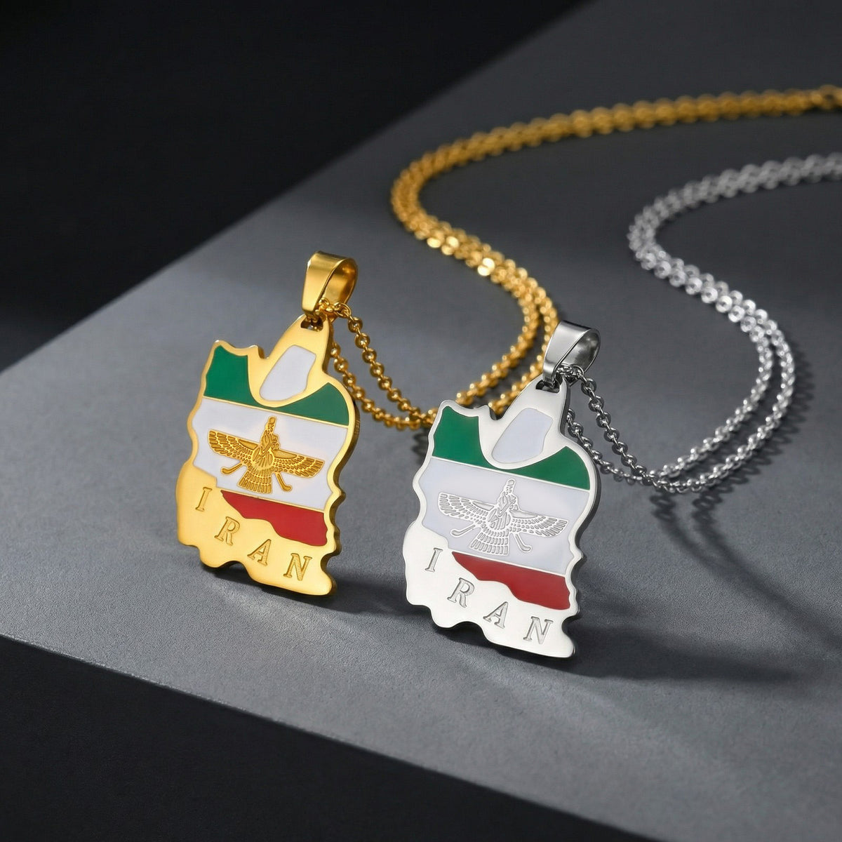 Supply Iran Map Stainless Steel Pendant Unisex