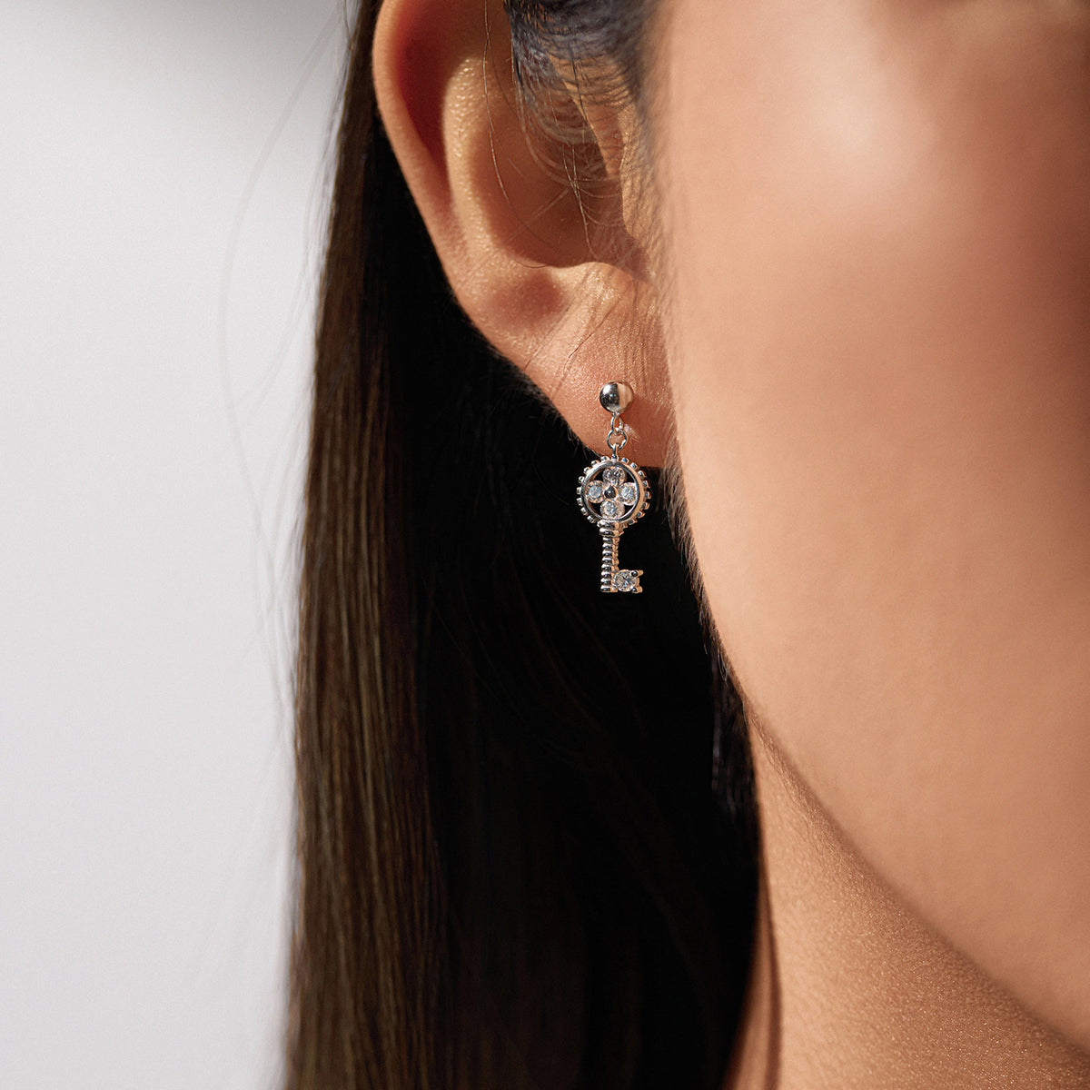 925 Sterling Silver Asymmetric Moissanite Earrings