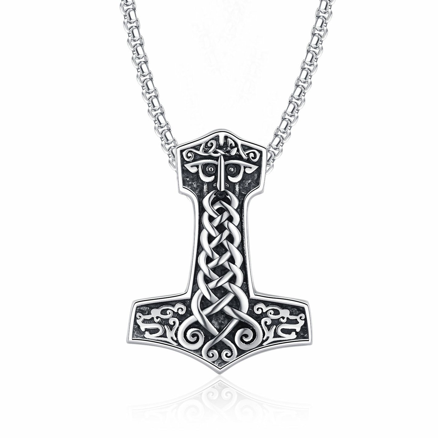 Steel Necklace - Luxury Viking Thor's Hammer For Men