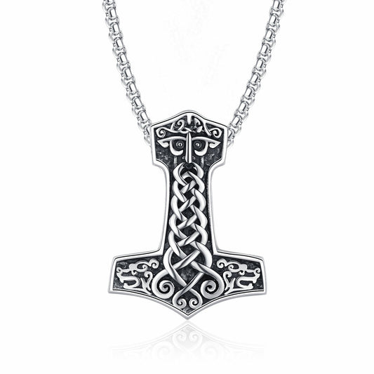 Steel Necklace - Luxury Viking Thor's Hammer For Men