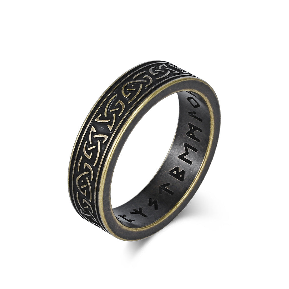 Stainless Steel Viking Celtic Knot Ring With Personalized Letter Engraving For Men By Planderful