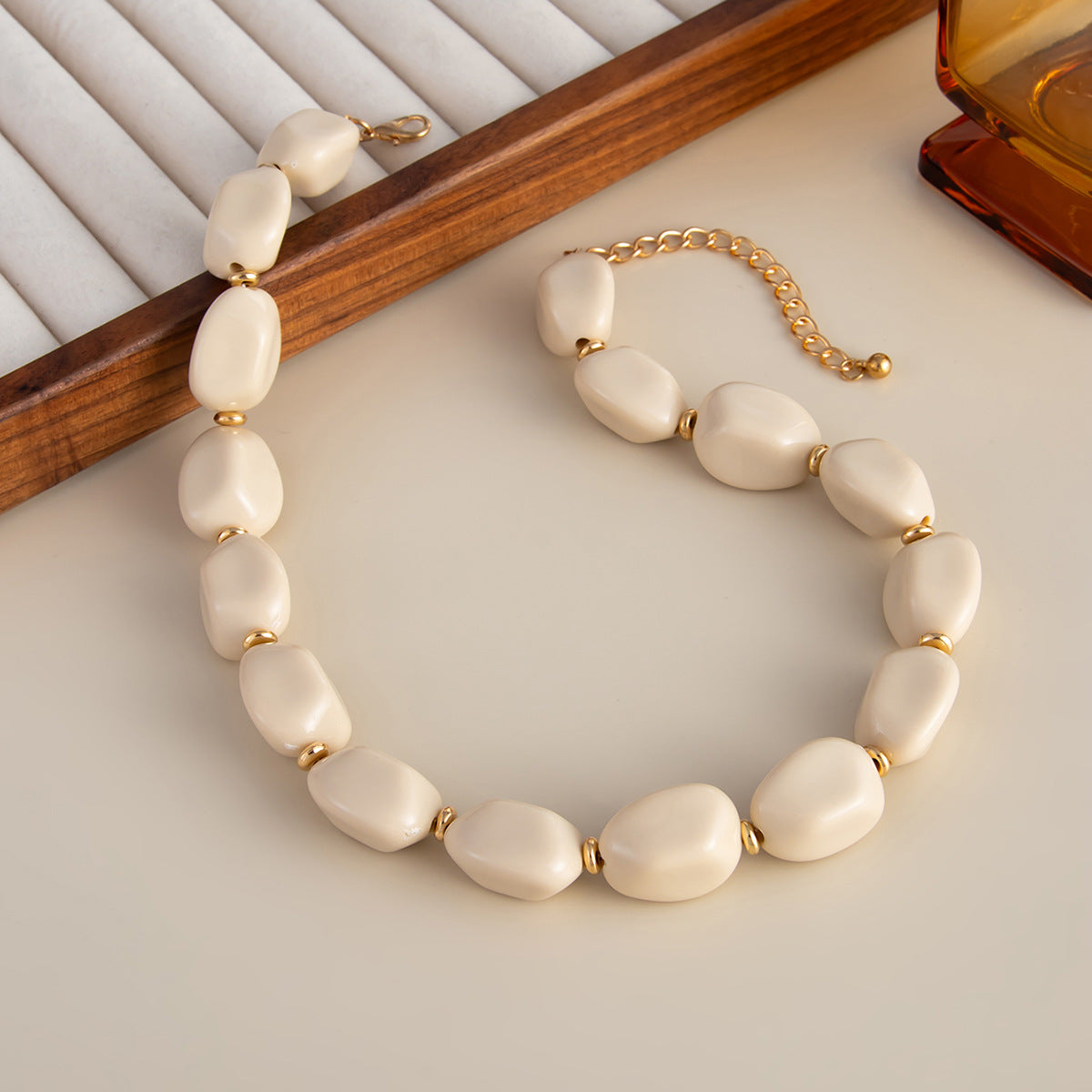 Irregular Bead Single-Layer Necklace