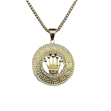 Zircon Necklace – Statement Crown Pendant