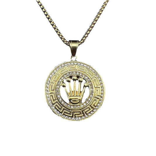 Zircon Necklace – Statement Crown Pendant