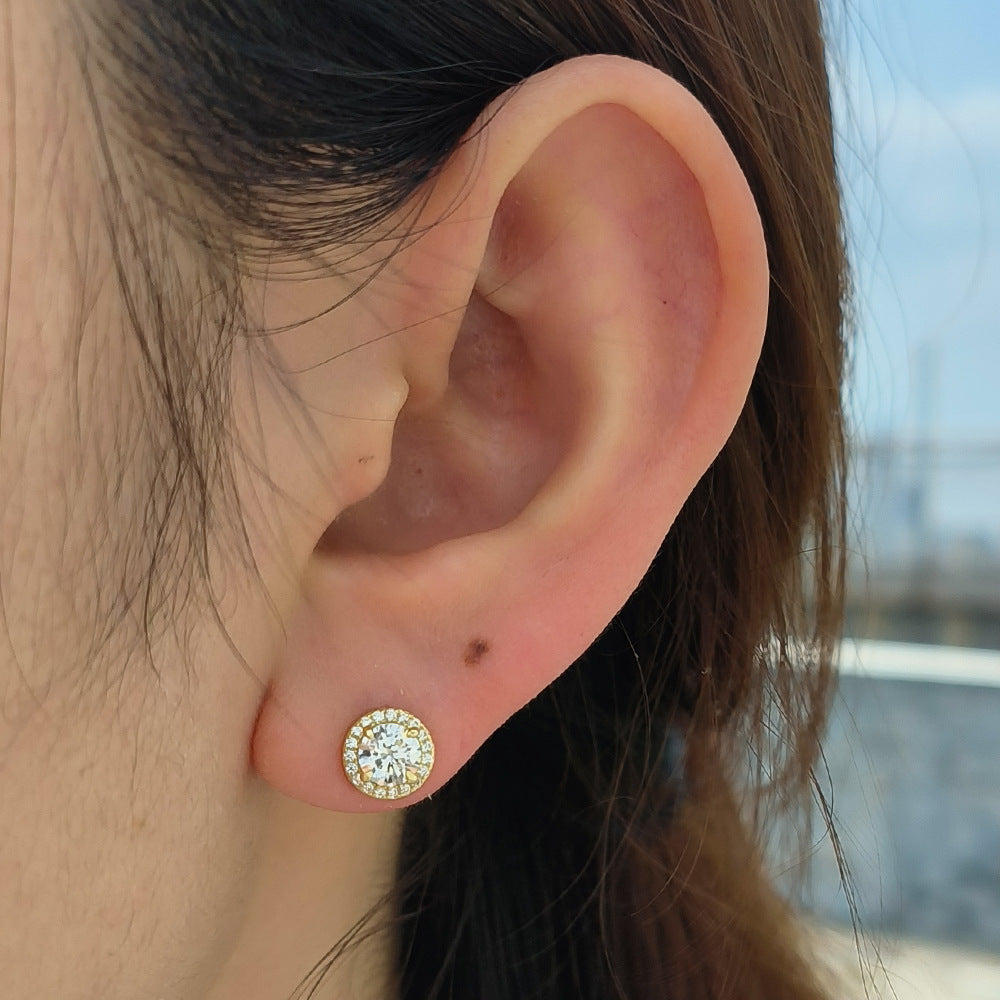 European and American S925 Sterling Silver Zircon Earrings