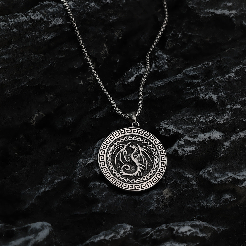 European And American Retro Stainless Steel Men's Pendant Necklace