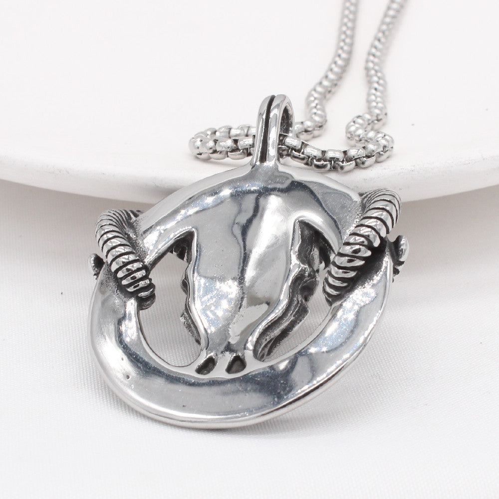 Personalized Retro Men's Titanium Steel Sheephead Pendant - Wholesale Foreign Trade Jewelry