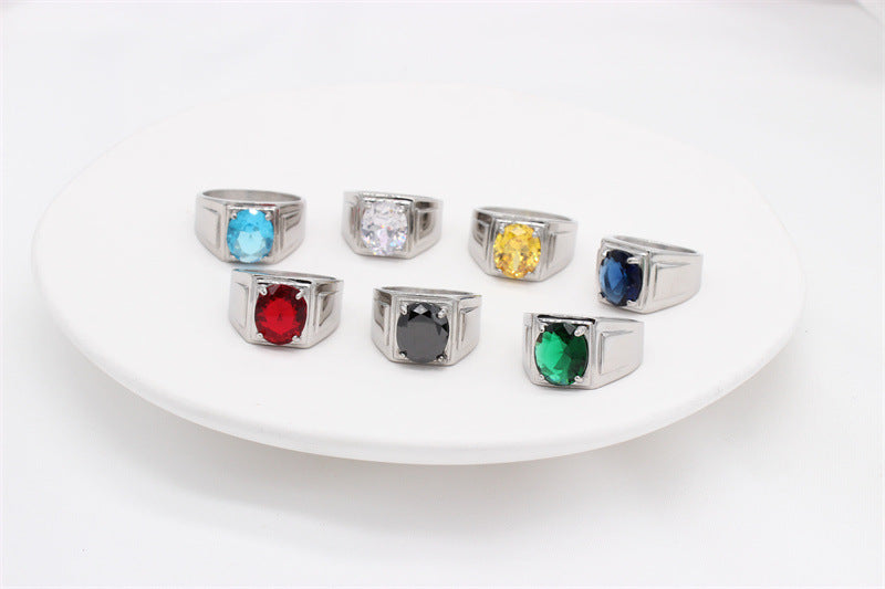 Planderful Zircon Ring Unisex Titanium Steel Jewelry For Men And Women Everyday Genie Collection