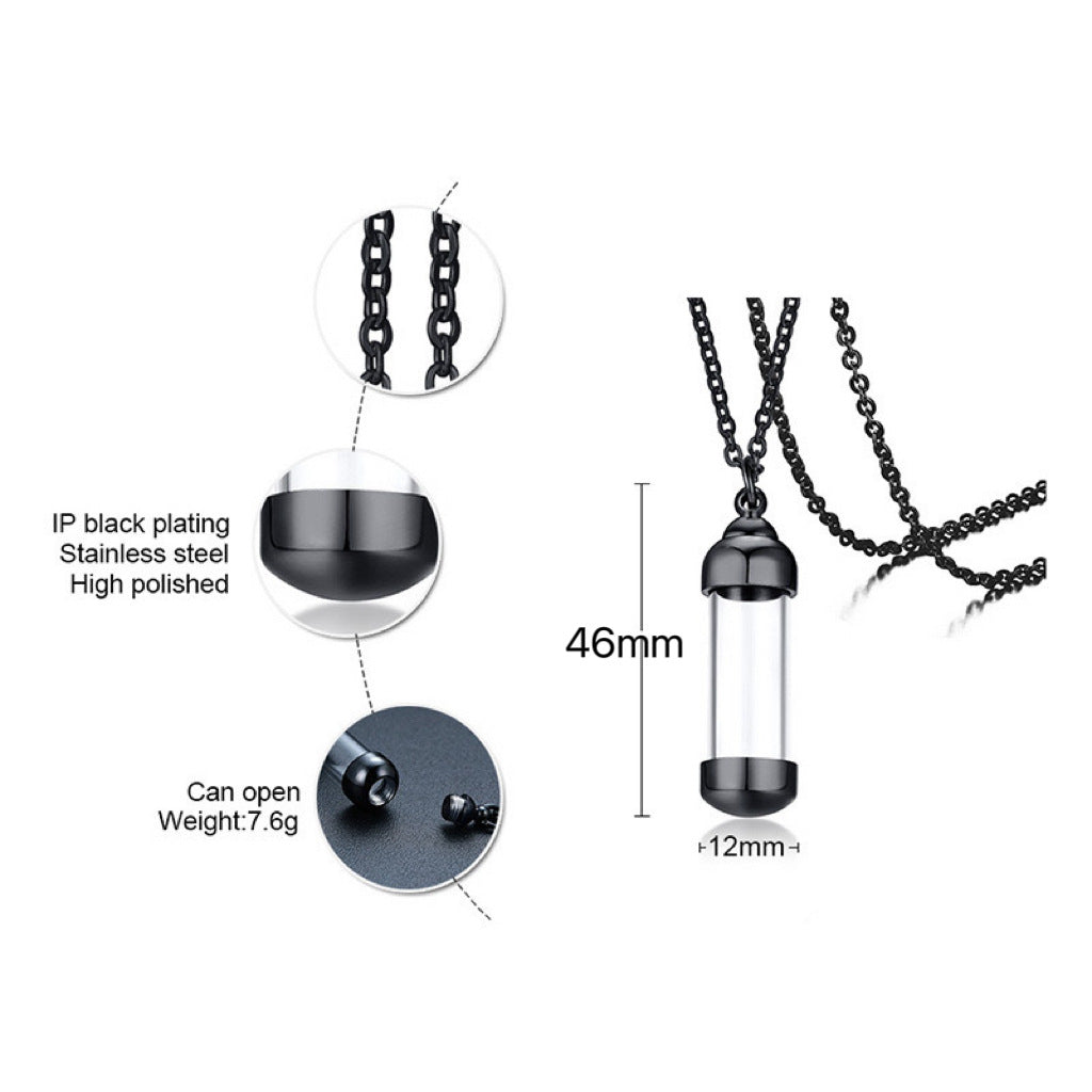 Planderful Stainless Steel Glass Pendant Perfume Bottle Necklace Openable For Unisex Everyday Fragrance