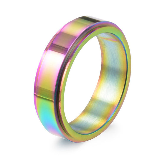 Titanium Steel Colorful Rotating Ring for Men Wholesale