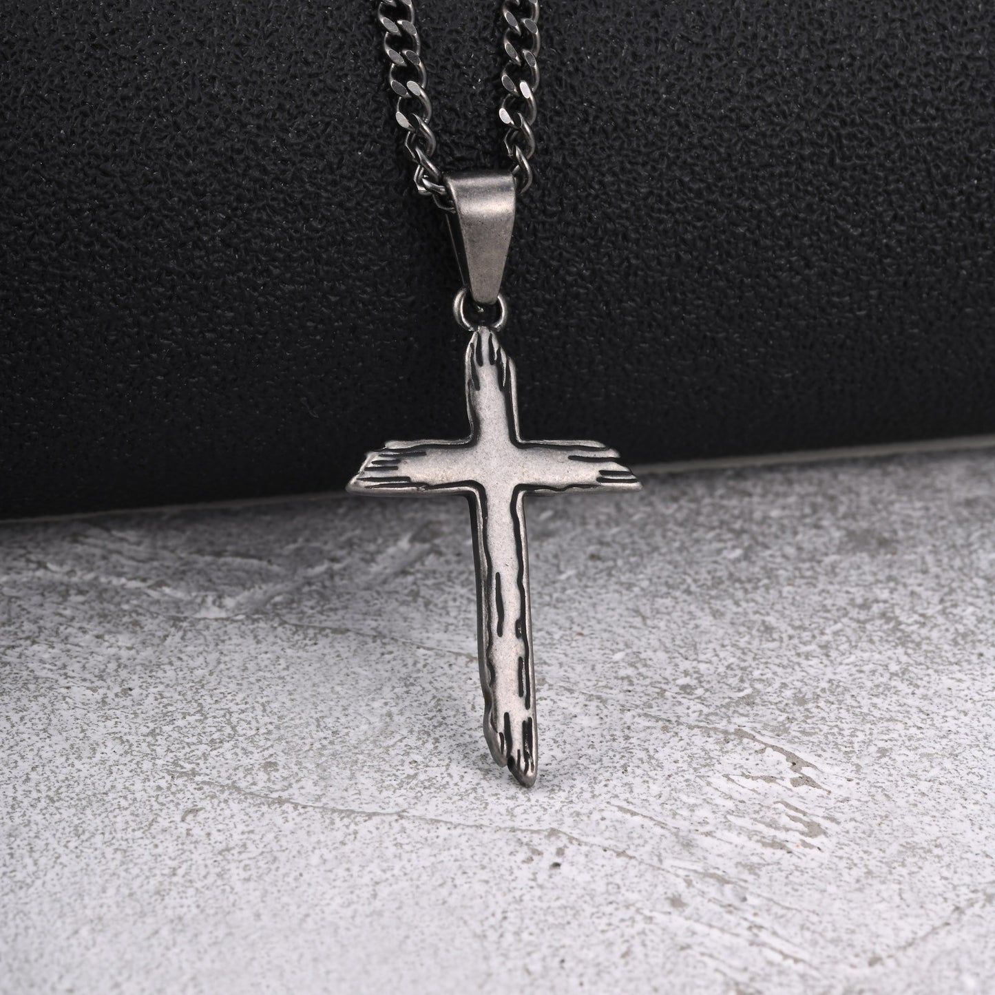 Europe – America – Japan & South Korea Stainless Steel Broken Cross Hip Hop Daily Necklace
