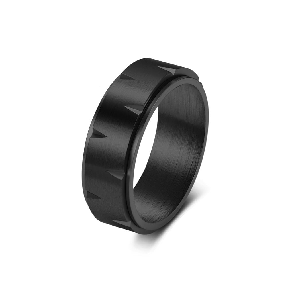 Stainless Steel Black Matte Rotating Ring Men's & Minimalist