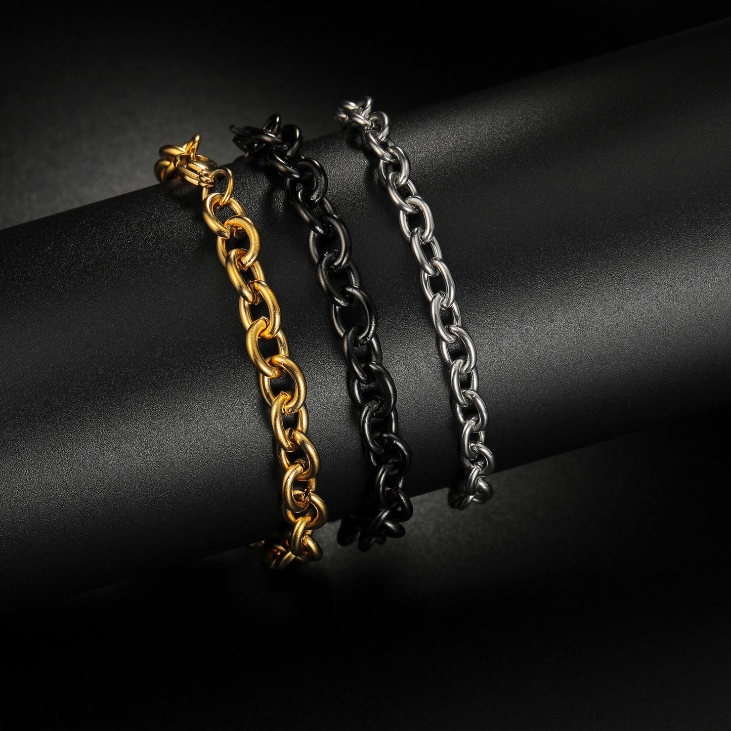 Planderful Everyday Genie O Shaped Titanium Steel Bracelet Anklet Unisex Hip Hop Accessory
