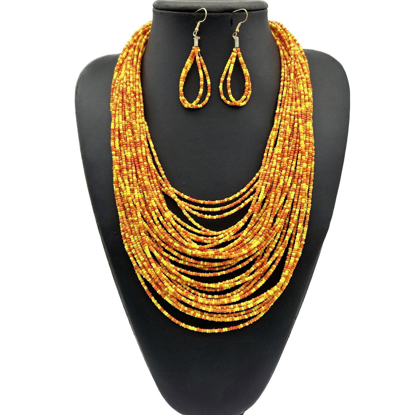 Layered Beaded Handmade Necklace with Retro Ethnic Flair