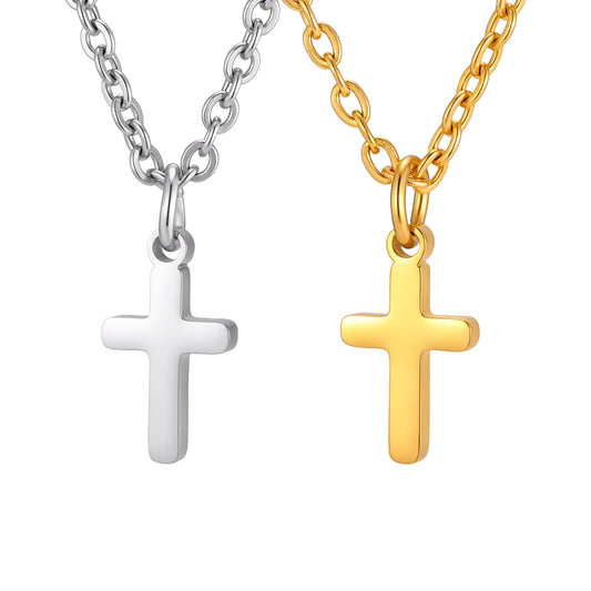 Stainless Steel Minimalist Cross Necklace – Low-Key & Restrained – A Must For Commuting