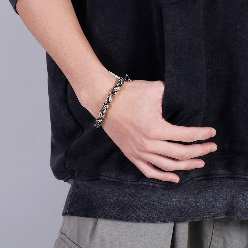 Simple Emperor Chain Titanium Steel Bracelet for Men