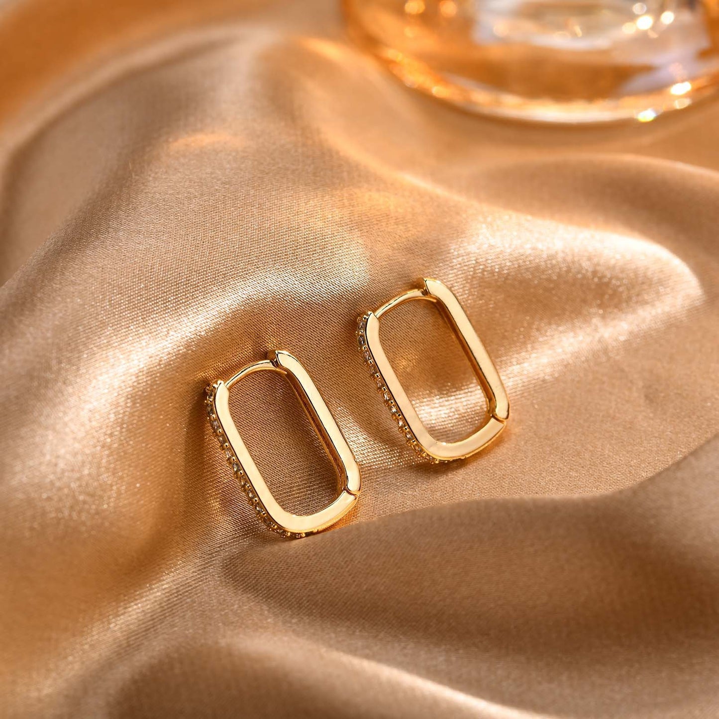 Fashion Personalized Women's Zircon Earrings 18K Gold