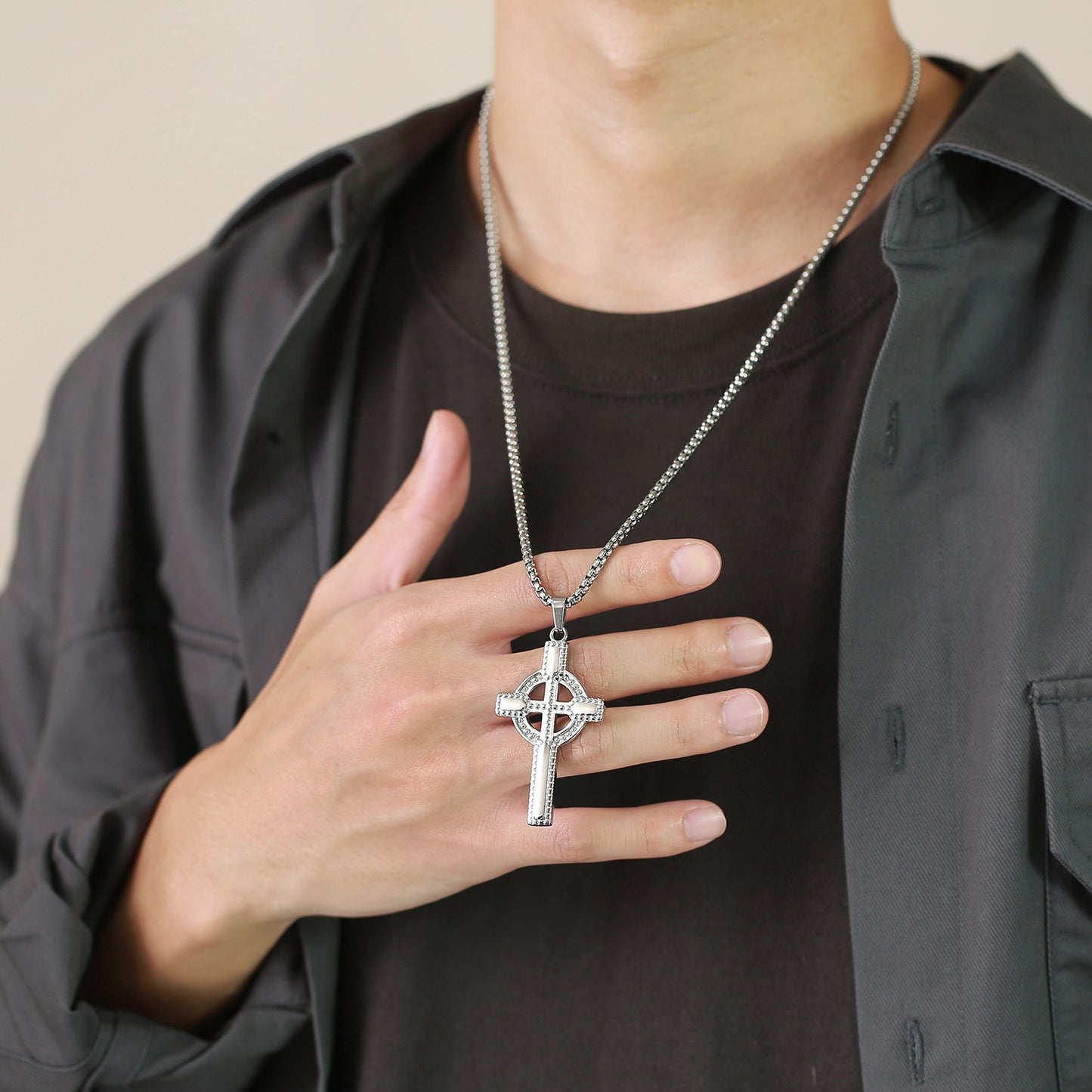 Cross-Border Jewelry Wholesale Stainless Steel Celtic Cross Pendant