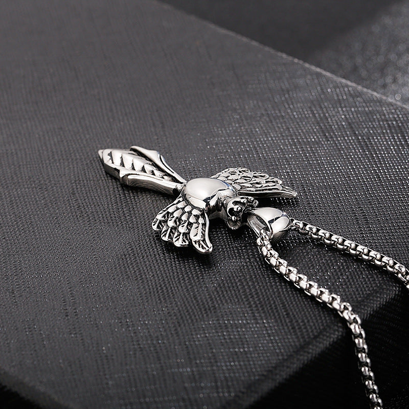 Angel Wings Stainless Steel Men's Pendant - Unique European and American Fashion Jewelry