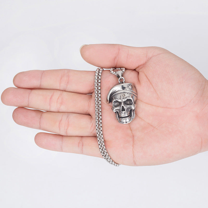 Steel Necklace - Vintage Hip Hop Skull