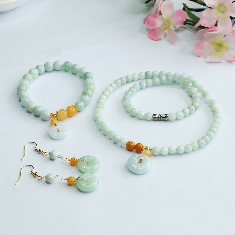 Jadeite Peace Buckle 15 mm Bracelet