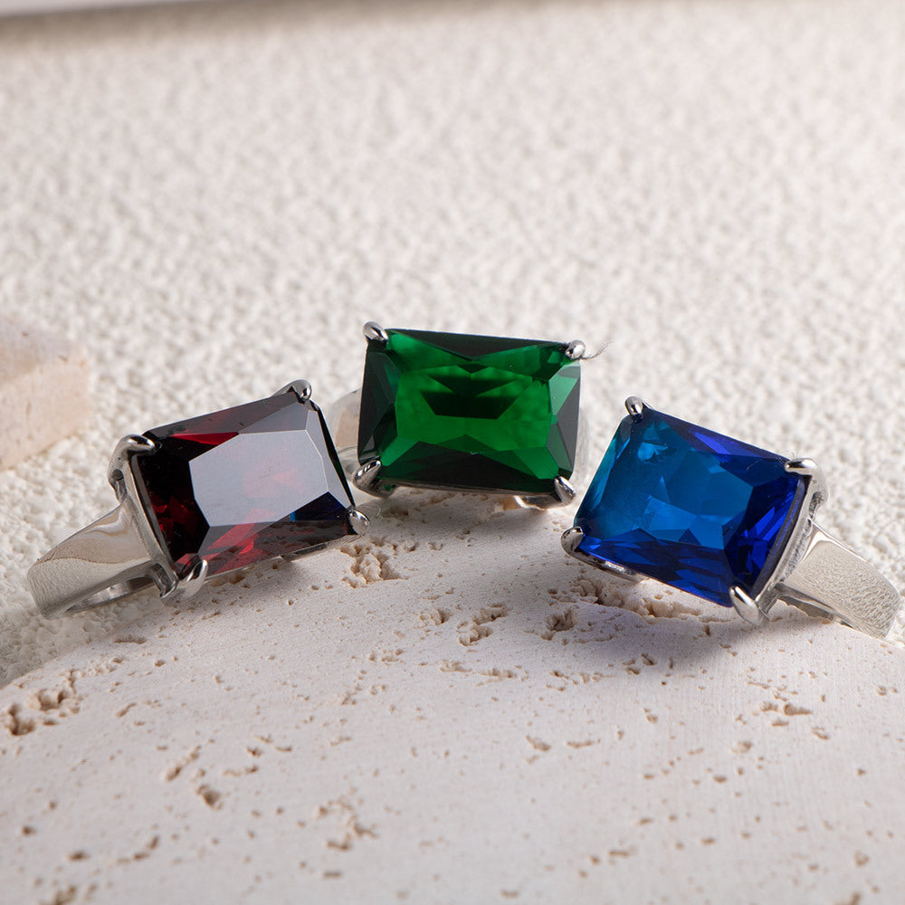 Trendy Zircon Queen Ring in Titanium Steel - Wholesale Fashion Jewelry
