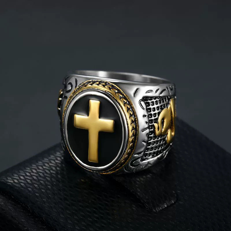 Planderful Hip Hop Ring Hand Of God Titanium Steel Gold Plated For Men Everyday Genie Sizes 7 To 13