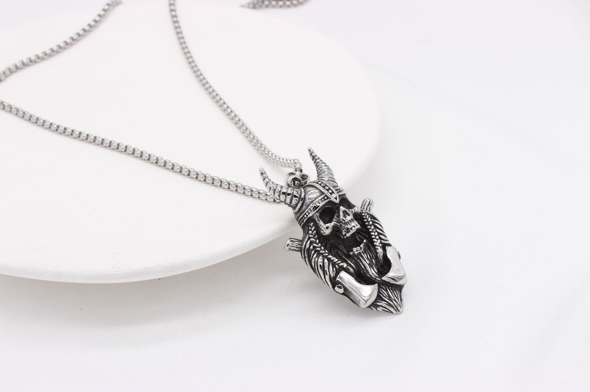Reaper Sickle Skull Titanium Steel Pendant Necklace