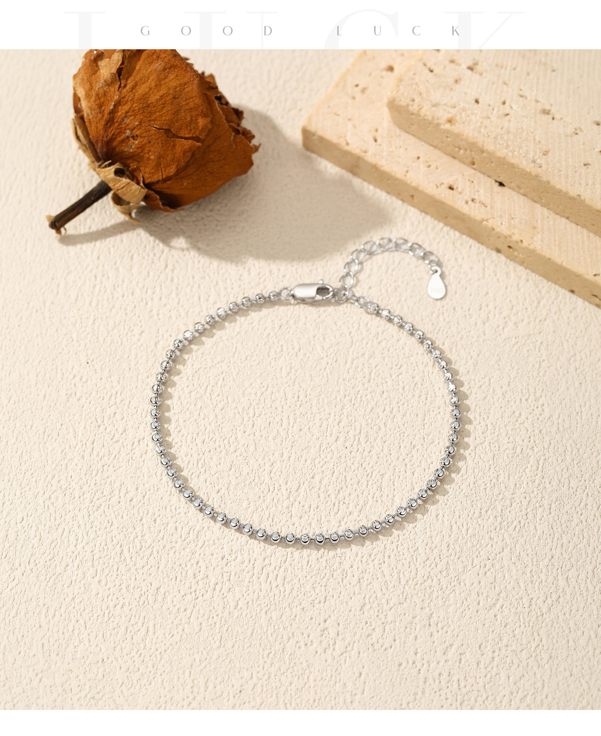 925 Sterling Silver Fine Plain Chain Bracelet