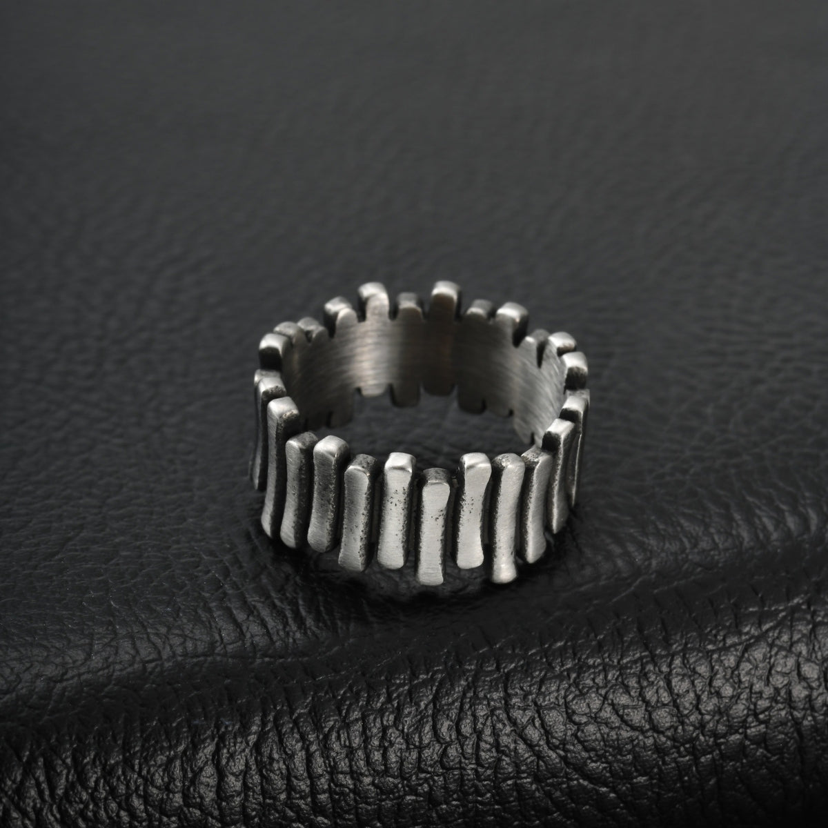Cold Wind Geometry Irregular Stainless Steel Gear Unisex Ring