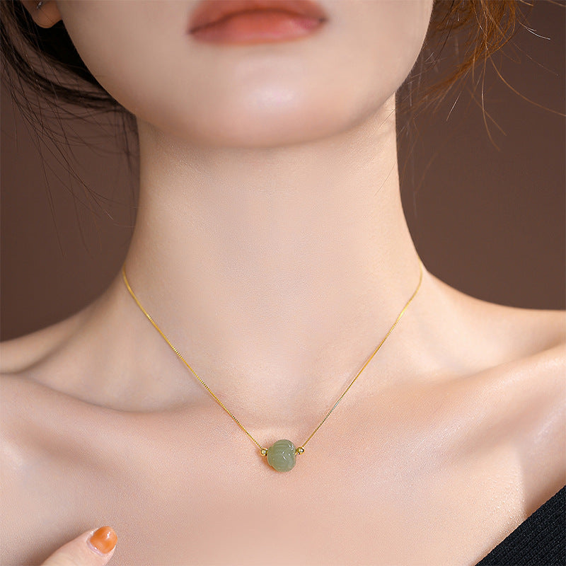 Fairy Sterling Silver Necklace with Jade Pendant from Planderful Collection