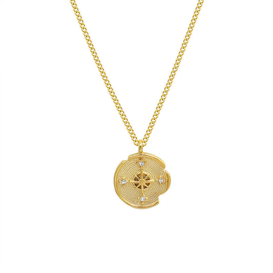 Exquisite European and American 18k Gold Plated Pendant Necklace