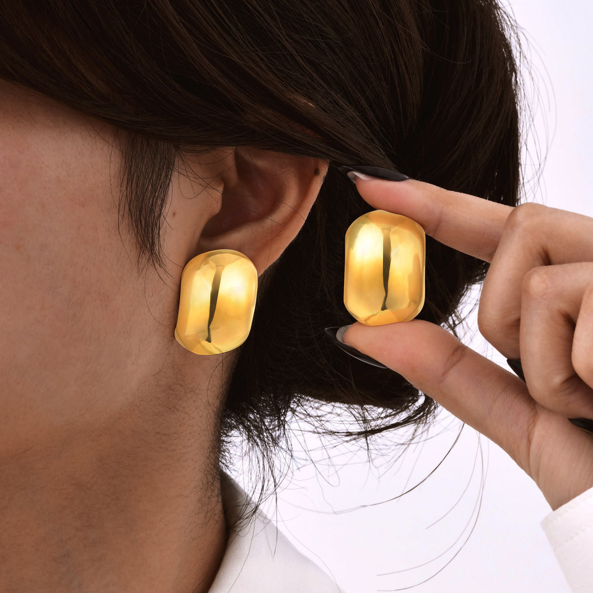 Gold-Tone Sculptural Stud Earrings — Multiple Styles