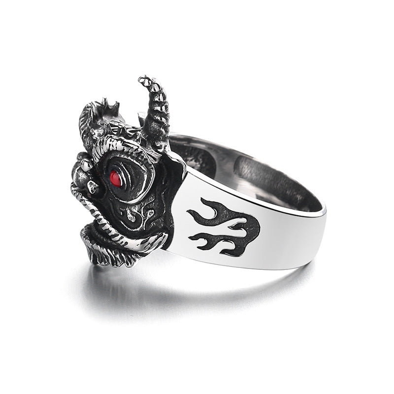Steel Ring – Vintage Lion Head Mens Ring