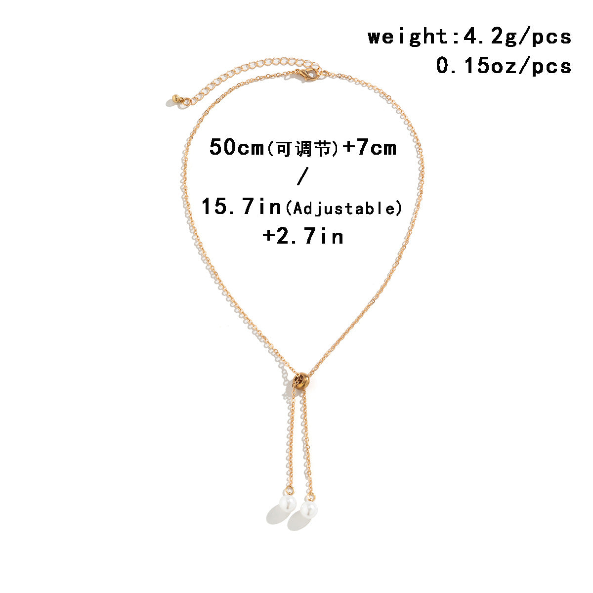 Pearl-Style Star & Teardrop Fringe Necklace