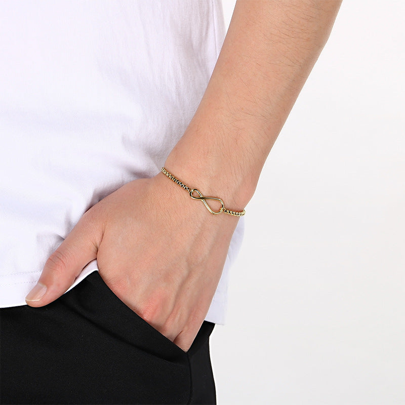 Minimalist Infinity Symbol Bracelet Unisex Commuter Design Sense 8 Characters Adjustable