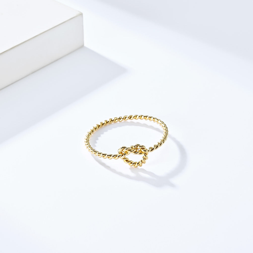 Twist Rope Knot Knotted Heart Stainless Steel Women's Ring Design Commuter