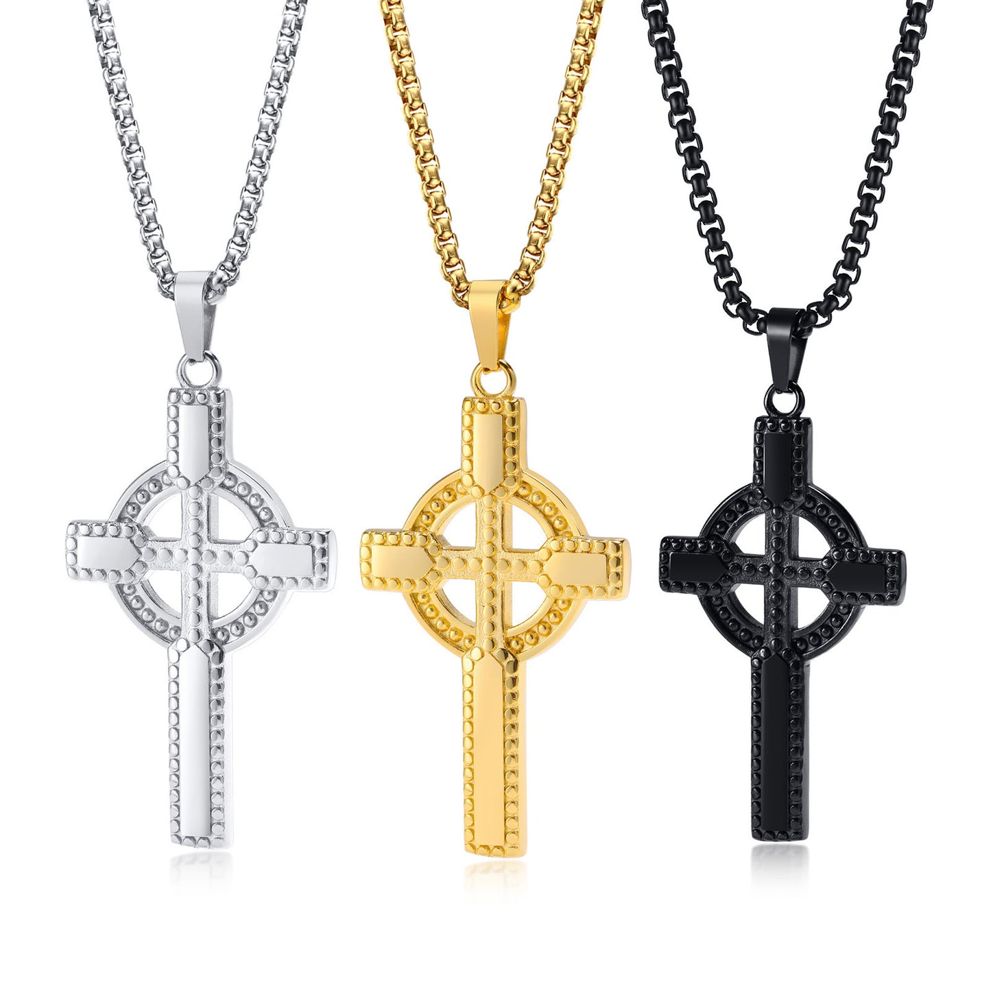 Cross-Border Jewelry Wholesale Stainless Steel Celtic Cross Pendant