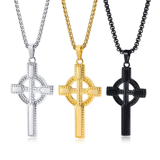 Cross-Border Jewelry Wholesale Stainless Steel Celtic Cross Pendant