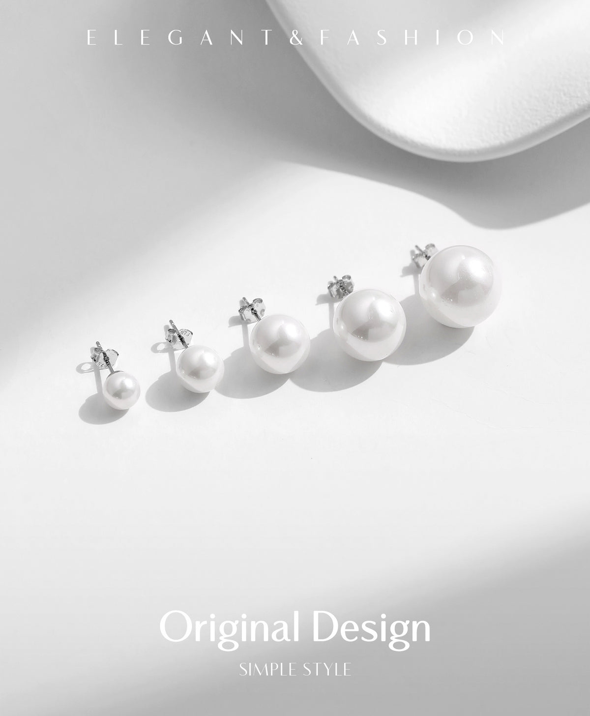 925 Sterling Silver Pearl Stud Earrings