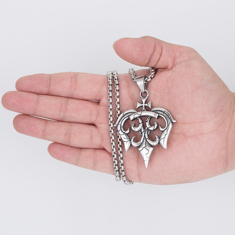 Steel Necklace – Vintage Military Flower Cross Retro Pendant For Men And Women – Planderful