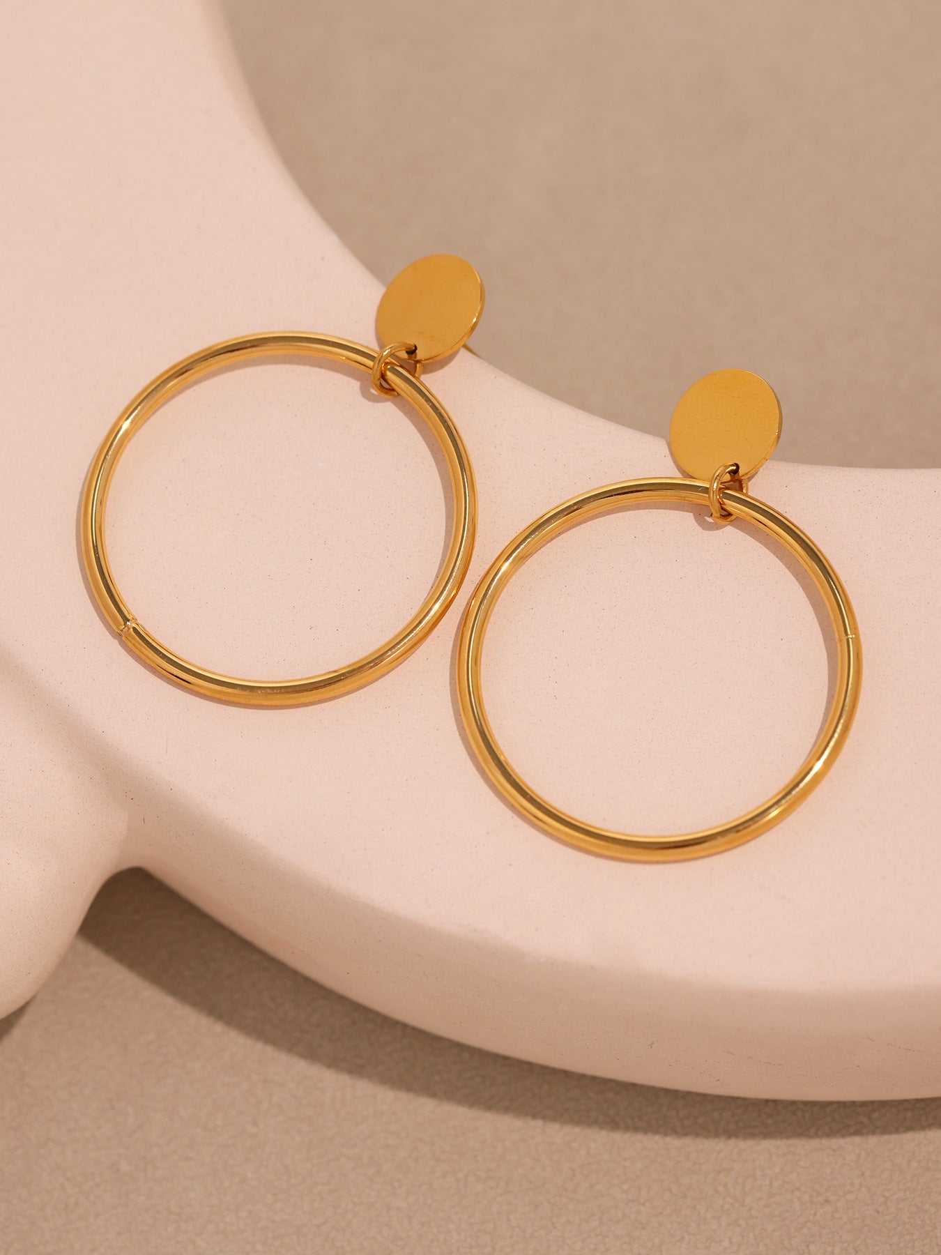 Planderful 18K Gold Plated Circle Earrings For Women