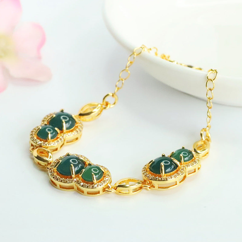 Blue Water Jadeite Gourd 6~8 mm Bracelet
